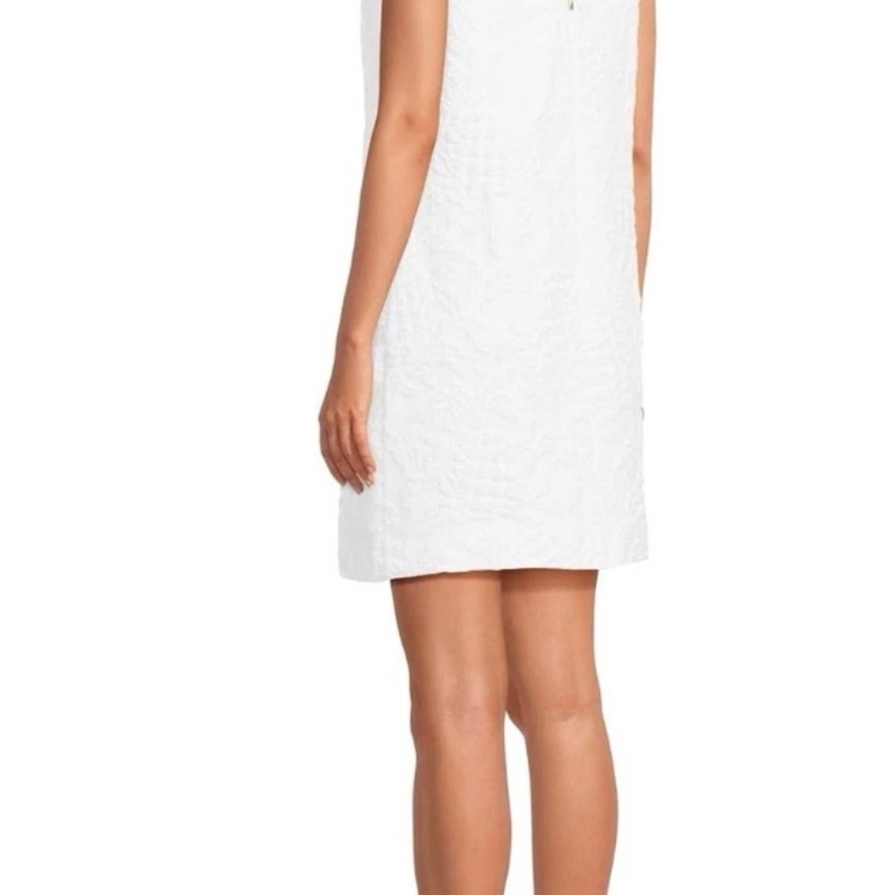 Lilly Pulitzer White Textured Midi Dress with Bow Shoulders - Picture 6 of 13